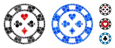 Poker çipi Küresel Ögelerin Mozaik Simgesi