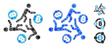 Bitcoin Bileşimi için Çalışan Kişiler Çember Noktaları Simgesi