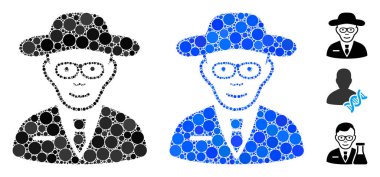 Bilim adamı Çember Noktaları Mozaik Simgesi