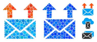 Küresel Ögelerin Posta Mozaik Simgesini Gönder