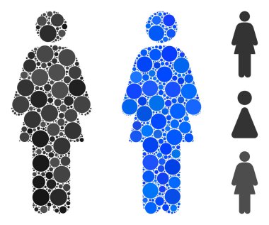 Ayakta Duran Kadın Beste Simgesi Yuvarlak Noktalar