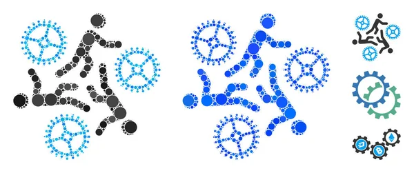 Küresel Ögelerin Dişli Bileşimi için Çalışan Kişiler