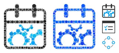 Çember Noktalarının Teknik Gün Kompozisyon Simgesi