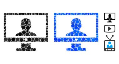 Küre Ögelerinin Video Blogger Pc Bileşimi Simgesi