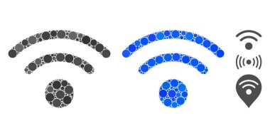 Yuvarlak Noktaların Wi-Fi Mozaik Simgesi