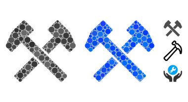 Çalışma Çekiçleri Çemberlerin Mozaik Simgesi