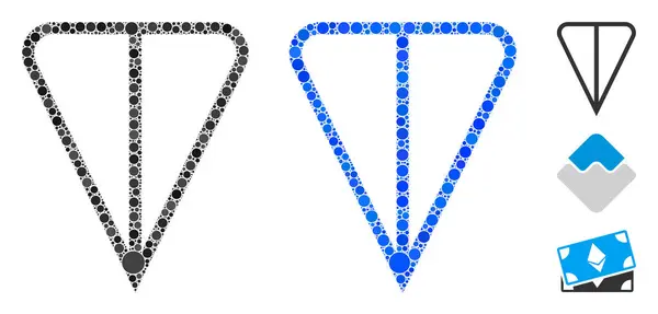 Icône de composition de devise de tonne de points de cercle — Image vectorielle