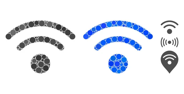 ラウンドドットのWi-Fiモザイクアイコン — ストックベクタ