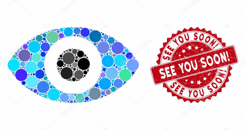 Mosaic Eye with Textured See You Soon Question Seal