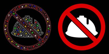 Parlak Kablo Çerçevesi Işık Noktalı Koruyucu Miğfer Simgesi Yok