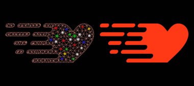 Alev Kablosu Çerçevesi Hızlı Aşk Simgesi Fişek Benekli