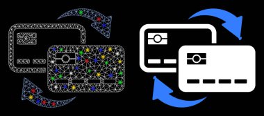 Ağ Ağı Banka Kartı Değişim Simgesini Fişek Benekleriyle Fişekle