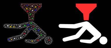 Işıldayan Ağ 2d Işık Noktalı Anal Ema Simgesi