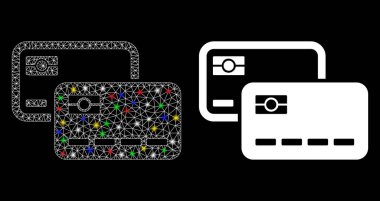 Ağ Ağı Kredi Kartları Simgesini Fişek Lekeli Fişekle