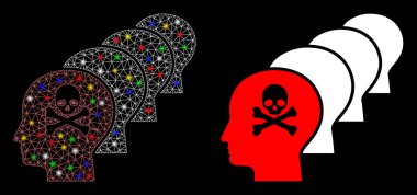 Parlak Izgara Ağı Işık Lekeleri ile Tüm İnsan Simgesini Öldür