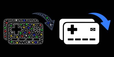 Fişek Ağı Tıbbi Sigorta Kartları İşaret Lekeleri ile Simge Aktarım Simgesini Fişek Ağı ile İşaretle