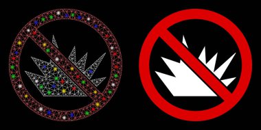 Işıldayan Ağ 2d Işık Noktalı Patlama Yok Simgesi