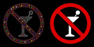 Parlak Kablo Çerçevesi Kokteyl Simgesi Yok Fişek Benekli