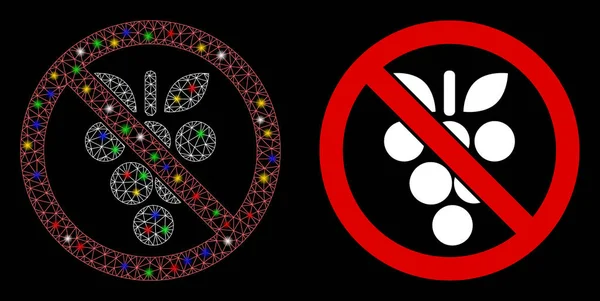 Parlak Kablo Çerçevesi Işık Lekeli Üzüm Yok Simgesi