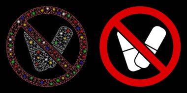 Fişek Ağı İskeleti Işık lekeli Tıbbi İlaç Yok Simgesi