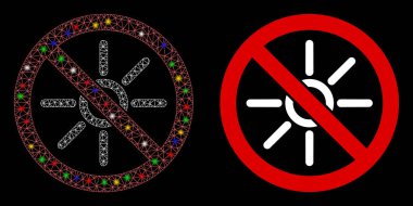 Parlak Benekli Güneş Işığı Simgesi Olmayan Ağ Fişek Ağı