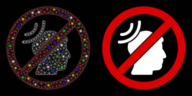 Parlak Kablo Çerçevesi Telepati Yok Simge Benekli Dalgalar