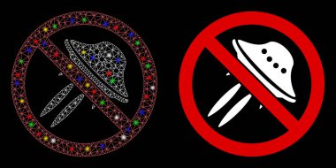 Parlak Ağlı İskelet Ufo Uçuşu Yok Flash Benekli Simge