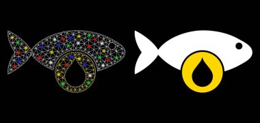 Parlak Ağlı Kabuk Omega 3 Flaş Noktalı Yağlı Simge