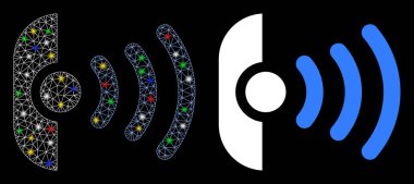 Fişek Izgara Kabartma Radyo Algılayıcı Simgesi Benekli