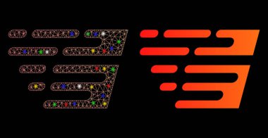 Parlak Kablo Çerçevesi Acele Efekt Simgesi Flash Benekleri ile Simge