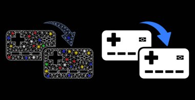 Kart Aktarımı İçin Parlak Izgara Ağ Kartı Işık Lekeleri ile Simge Aktarımı