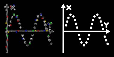 Parlak Kablo Çerçevesi Sine Çizim Simgesi Flash Benekli