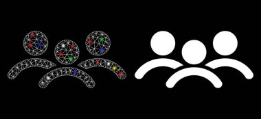 Işıldayan Izgara Kabartma Adam Grubu Benekli Simgesi