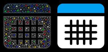 Işıklı Ağ Kablosu Çerçeve Takvimi Simgesi