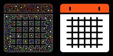 Işıklı Izgara 2d Takvim Simgesi