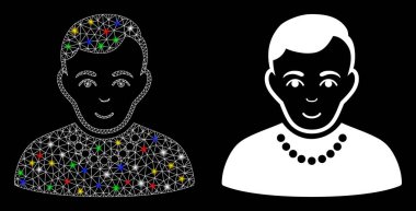 Fişek Kablosu Çerçeve Moda Guy Simgesi Işık Lekeli