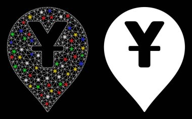 Işıldayan Ağ 2d Yen Harita İşaretleyici Simgesi Benekli