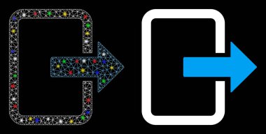 Parlak Kablo Çerçevesi Çıkış Kapısı Simgesi Flash Benekli