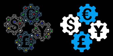 Fişek Kablosu Çerçevesi Finansal Vites Simgesi Fişek Benekli
