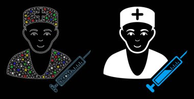 Parlak Ağlı Karkas Doktor Simgesi ile Flash Noktaları