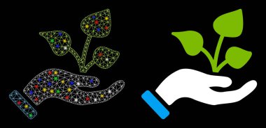 Ağ 2d Tarım Projesi Işık Lekeli El Simgesi