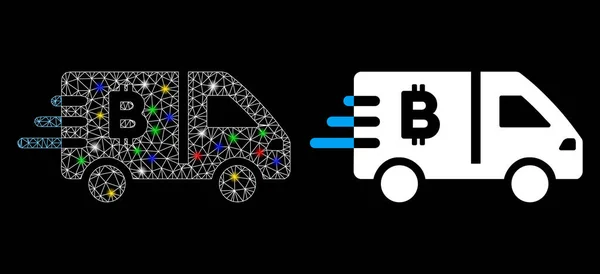 Flare Mesh 2D Bitcoin Express Car Icon with Flare Spots