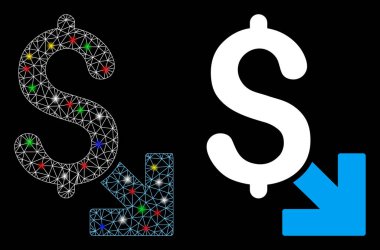 Parlak Izgara Ağı Doları Işık Noktalarıyla Simgeyi Azaltır