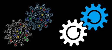 Fişek 2d Dişli Mekanizma Döndürme Simgesi Fişek Benekli
