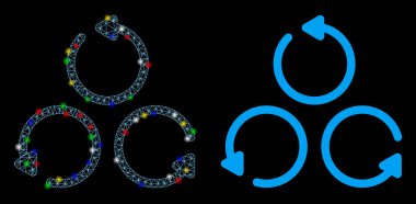 Flaş Noktalı Parlak Kablo Çerçeve Döndürme Simgesi