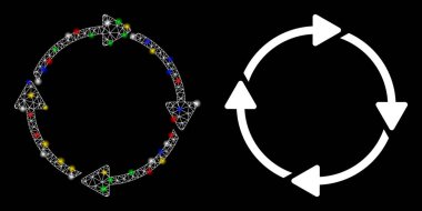 Parlak Izgara Kabartma Döndürme Simgesi Benekli