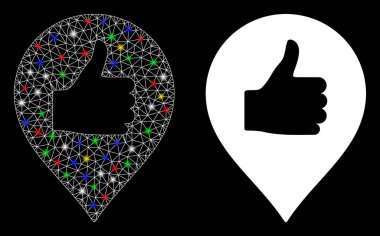 Fişek Noktaları ile İşaretleyici Simgesini İşaretle Ağ Ağı İşaretle