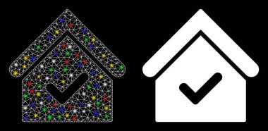 Fişek Kablosu Çerçevesi Geçerli Işık Lekeli Ev Simgesi