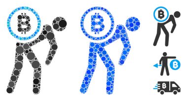 Bitcoin Kurye Bileşimi Çember Noktaları Simgesi