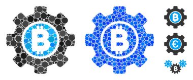 Bitcoin Geliştirme Gear Mozaik Çemberler Simgesi